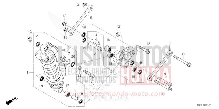 COUSSIN ARRIERE (CBR1000ST) de CBR1000RR "Fireblade" GRAND PRIX RED (R380) 2024